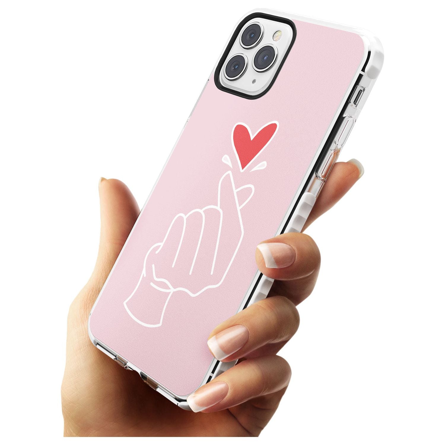 Finger Heart in Pink Slim TPU Phone Case for iPhone 11 Pro Max
