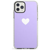 Single Heart White & Pale Purple Impact Phone Case for iPhone 11 Pro Max