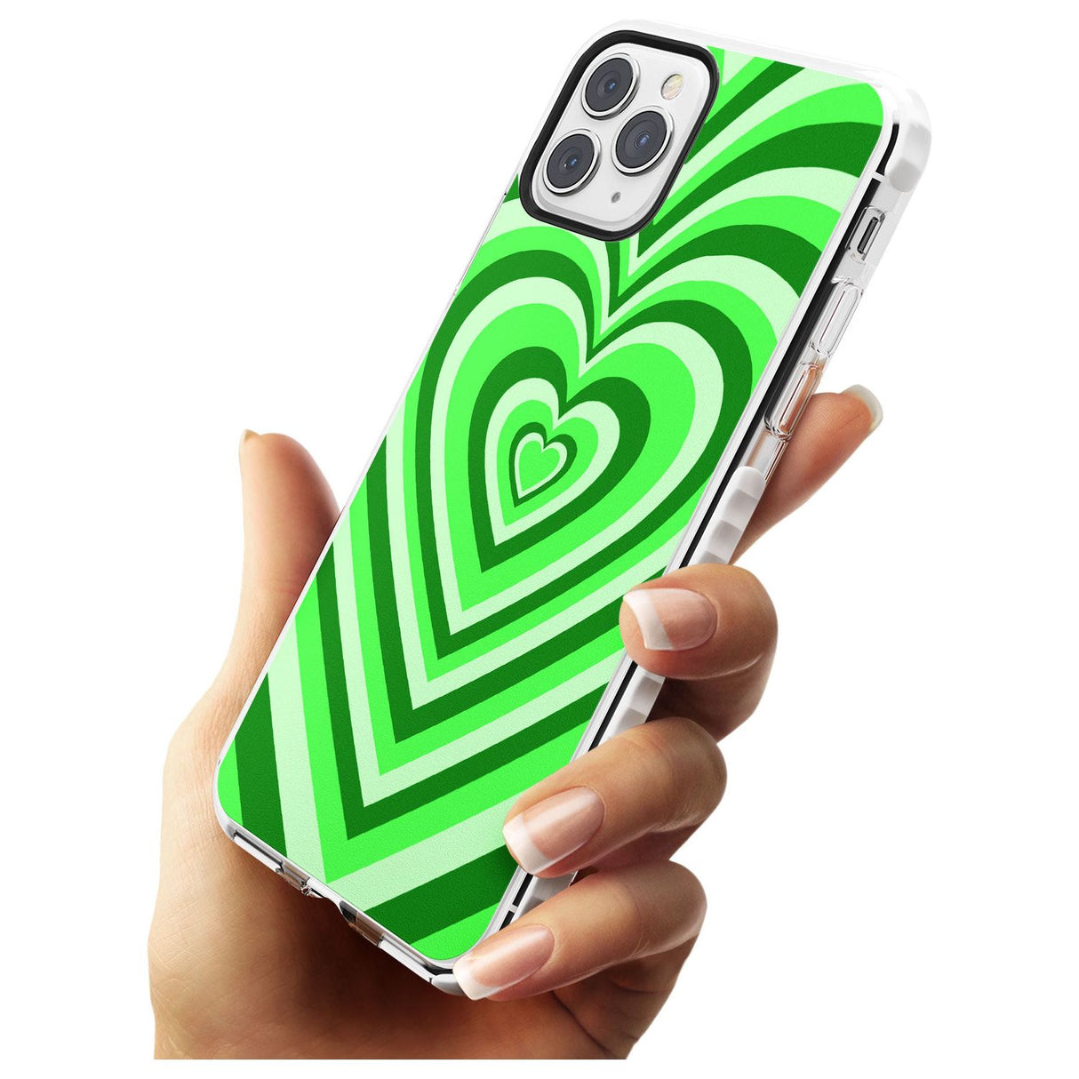 Green Heart Illusion Impact Phone Case for iPhone 11 Pro Max