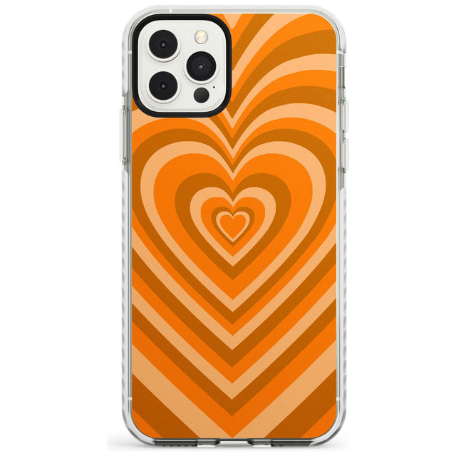 Orange Heart Illusion Impact Phone Case for iPhone 11 Pro Max