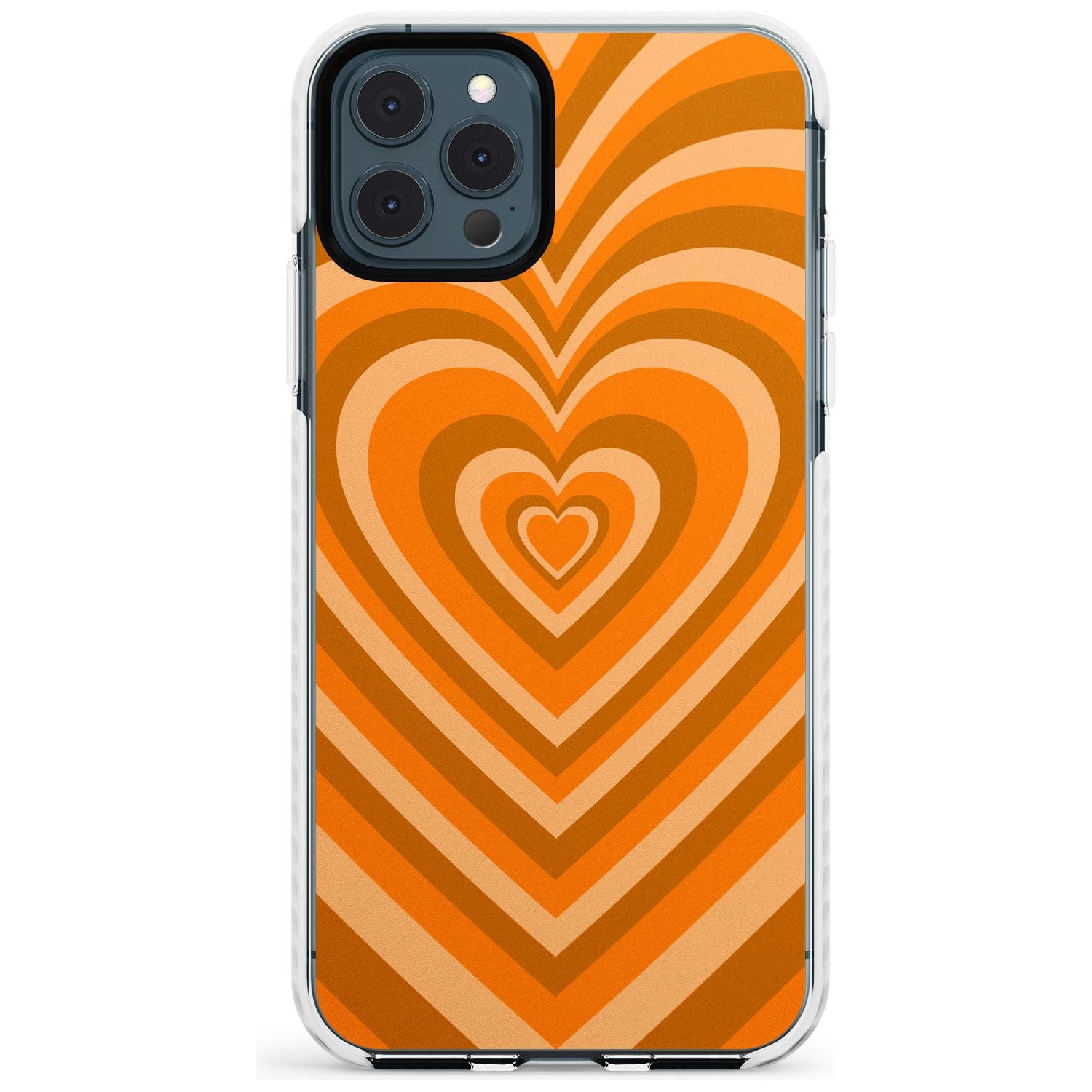 Orange Heart Illusion Impact Phone Case for iPhone 11 Pro Max