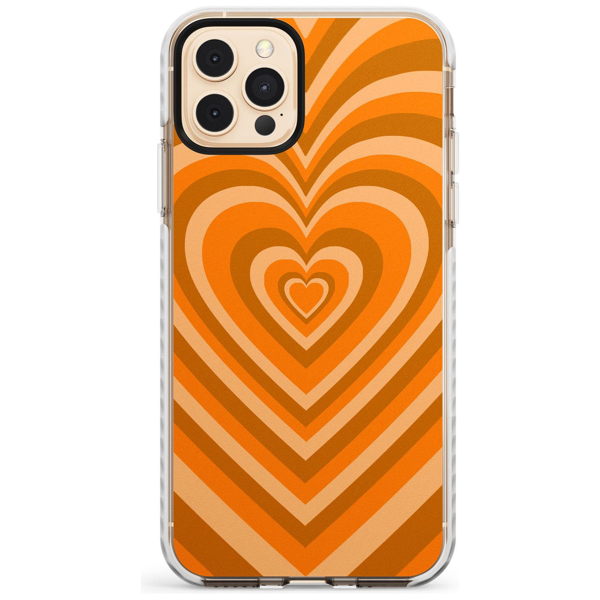 Orange Heart Illusion Impact Phone Case for iPhone 11 Pro Max