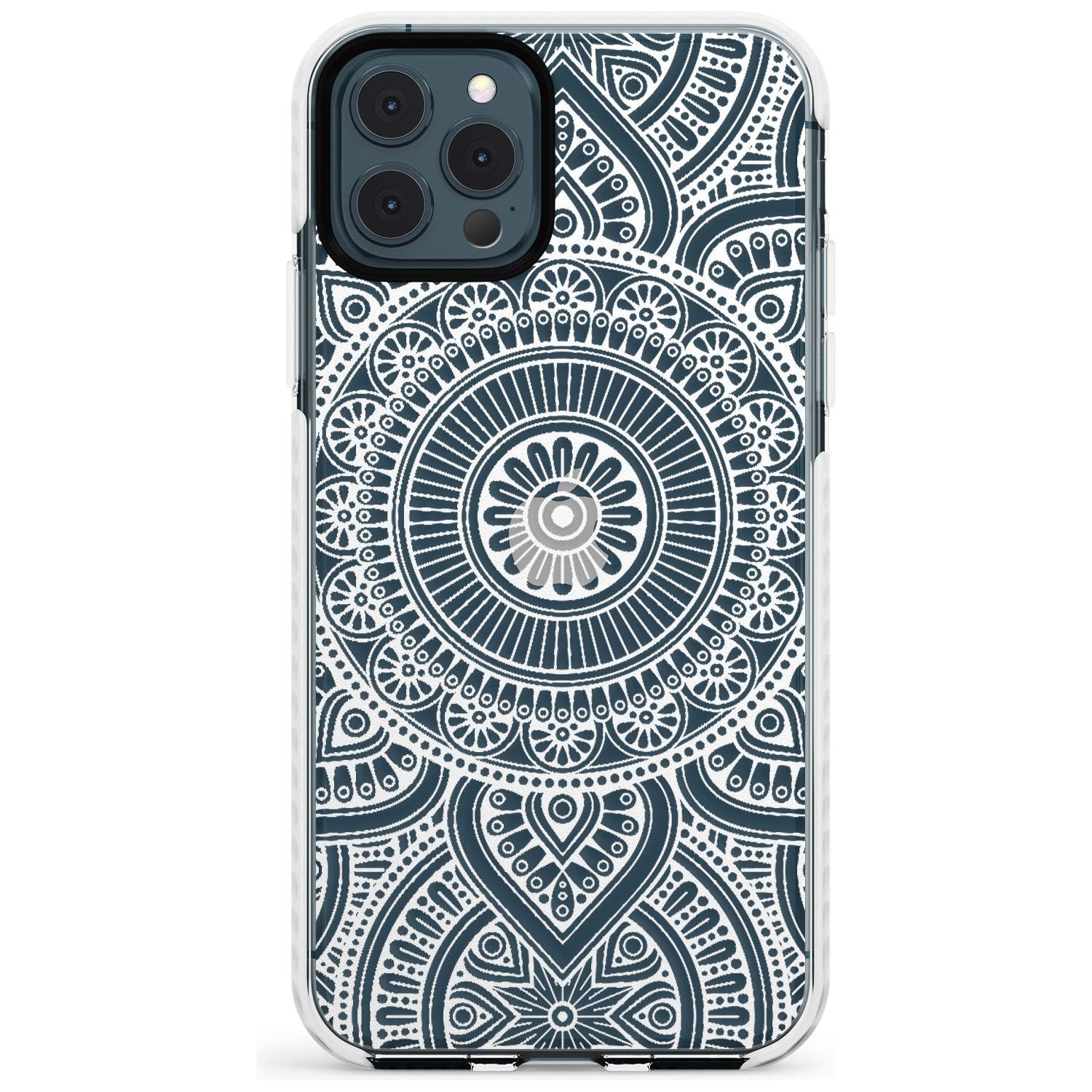 White Henna Flower Wheel Impact Phone Case for iPhone 11 Pro Max