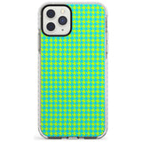 Neon Lime & Turquoise Houndstooth Pattern Impact Phone Case for iPhone 11 Pro Max