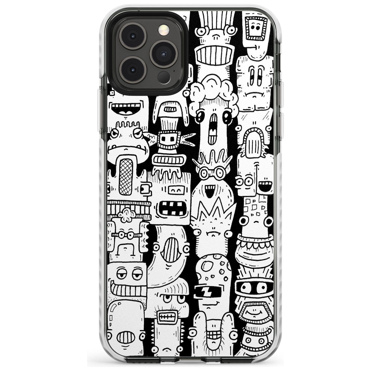 Monochrome Heads Impact Phone Case for iPhone 11 Pro Max