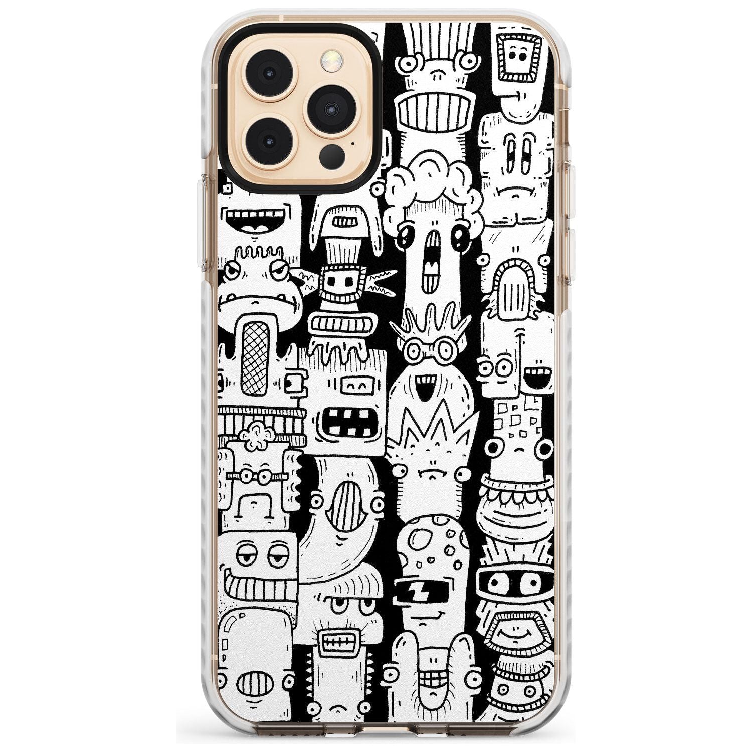 Monochrome Heads Impact Phone Case for iPhone 11 Pro Max