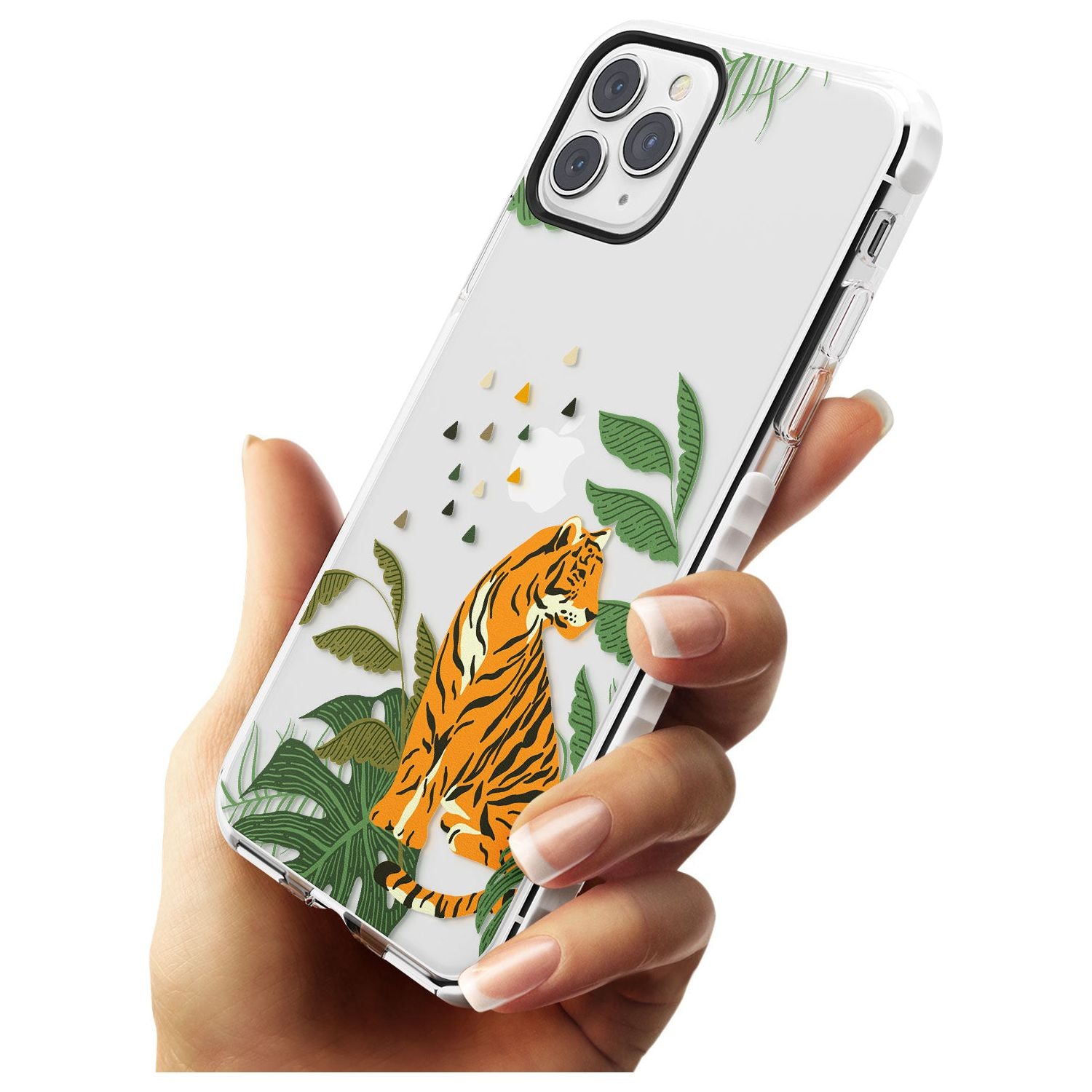 Large Tiger Clear Jungle Cat Pattern Impact Phone Case for iPhone 11 Pro Max