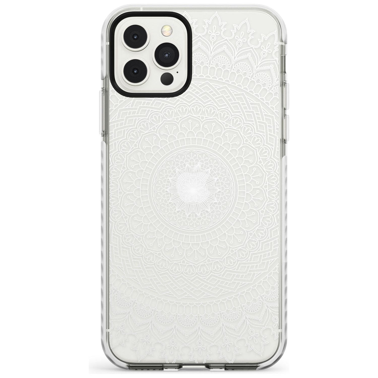 Large White Mandala Transparent Design Slim TPU Phone Case for iPhone 11 Pro Max