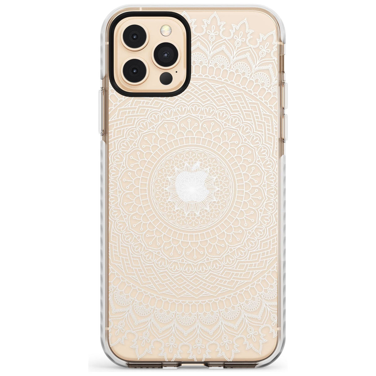 Large White Mandala Transparent Design Slim TPU Phone Case for iPhone 11 Pro Max