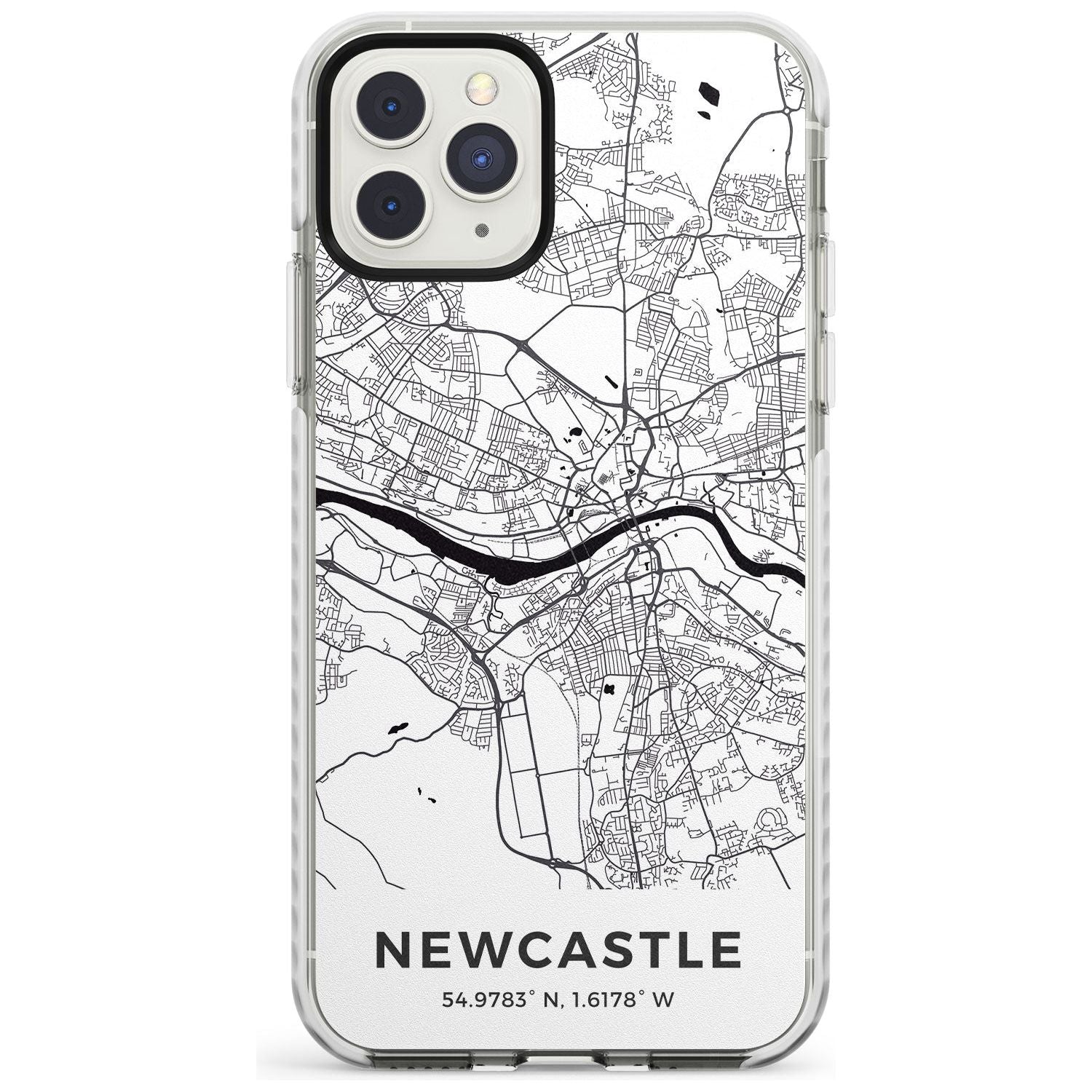 Map of Newcastle, England Impact Phone Case for iPhone 11 Pro Max