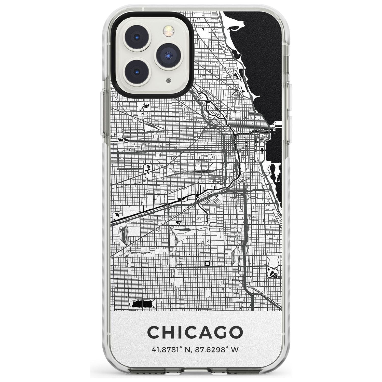 Map of Chicago, Illinois Impact Phone Case for iPhone 11 Pro Max