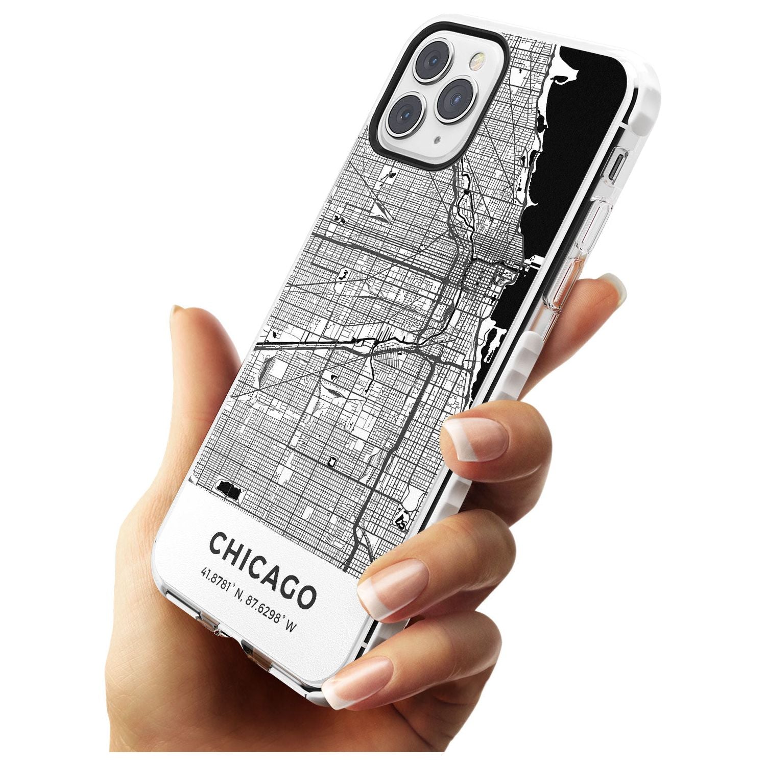 Map of Chicago, Illinois Impact Phone Case for iPhone 11 Pro Max