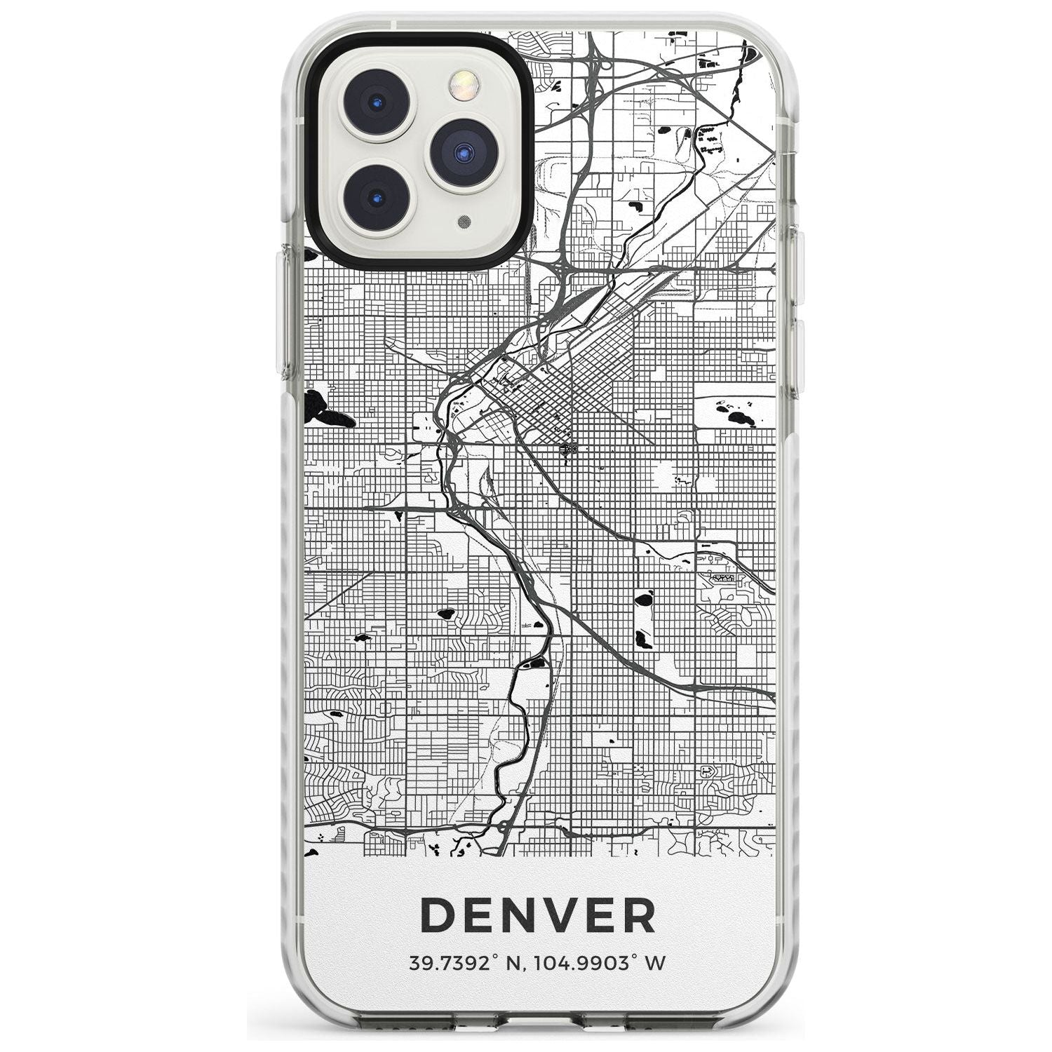 Map of Denver, Colorado Impact Phone Case for iPhone 11 Pro Max