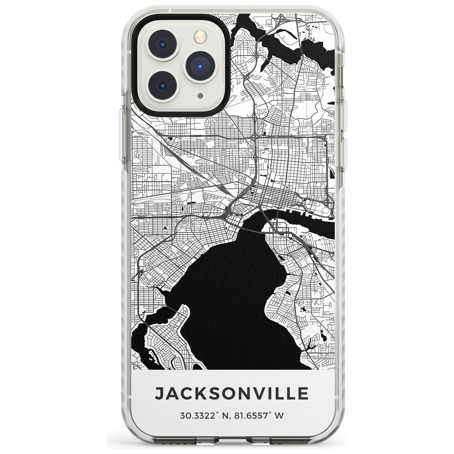 Map of Jacksonville, Florida Impact Phone Case for iPhone 11 Pro Max