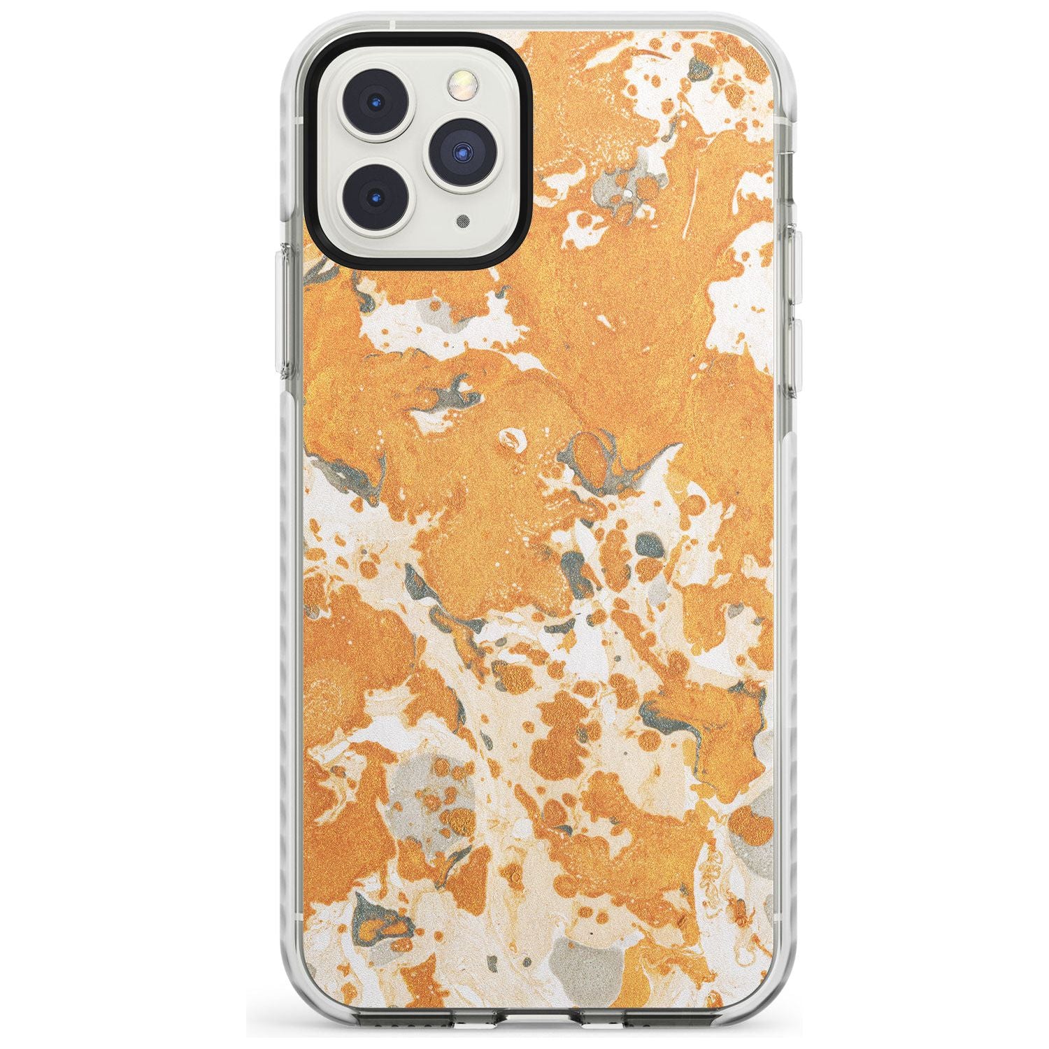 Orange Marbled Paper Pattern Impact Phone Case for iPhone 11 Pro Max
