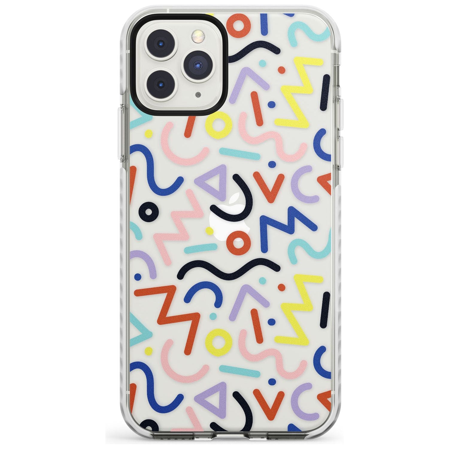 Colourful Squiggles Memphis Retro Pattern Design Impact Phone Case for iPhone 11 Pro Max