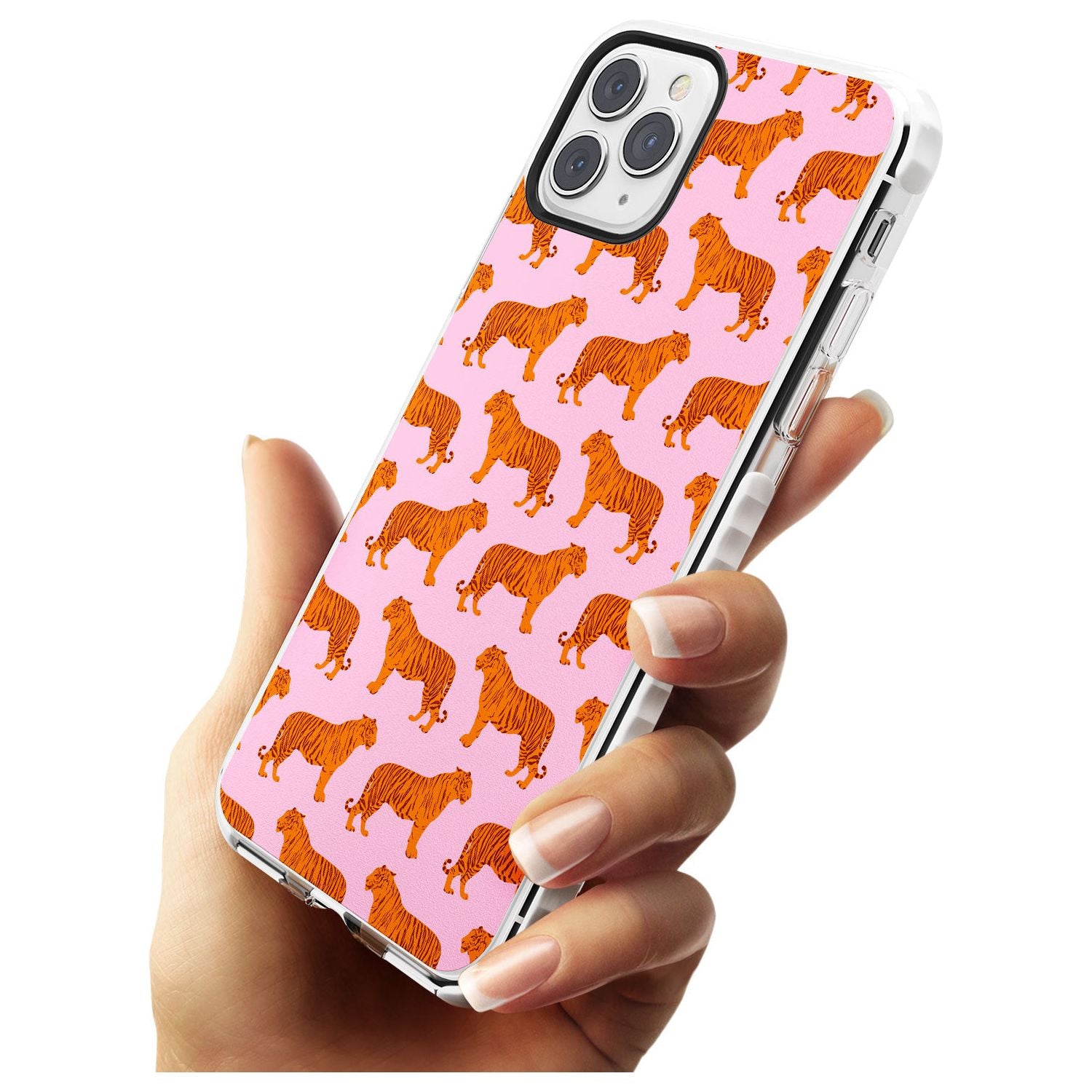 Tigers on Pink Pattern Impact Phone Case for iPhone 11 Pro Max