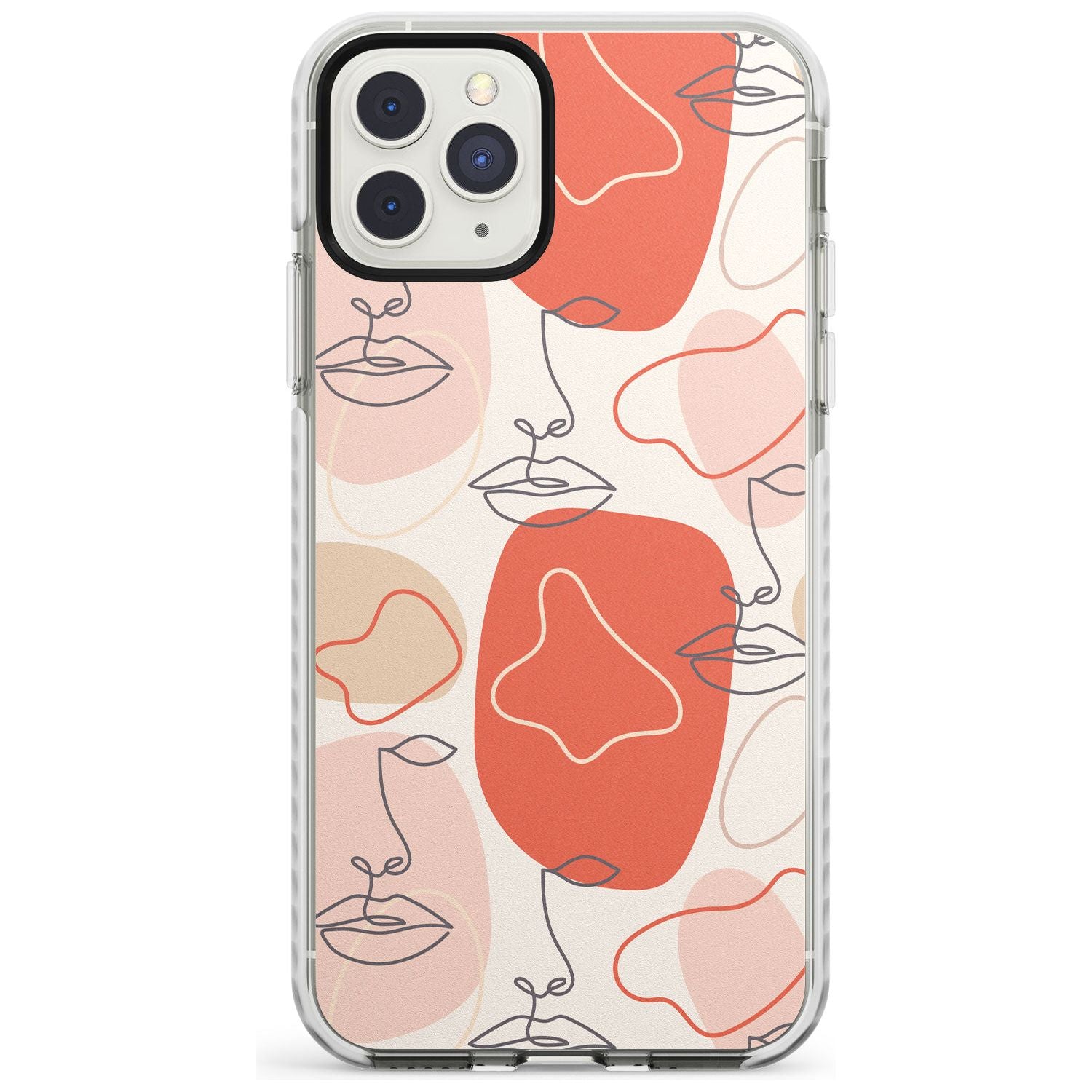 Minimal Line Art Stylish Abstract Faces Impact Phone Case for iPhone 11 Pro Max
