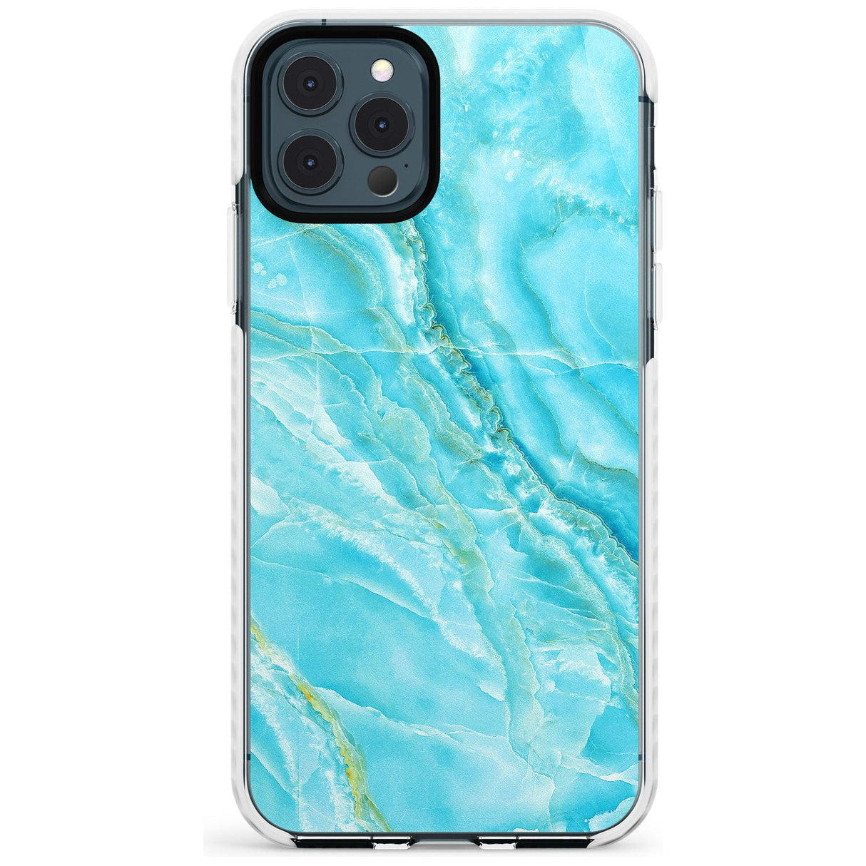 Bright Blue Onyx Marble Texture Slim TPU Phone Case for iPhone 11 Pro Max