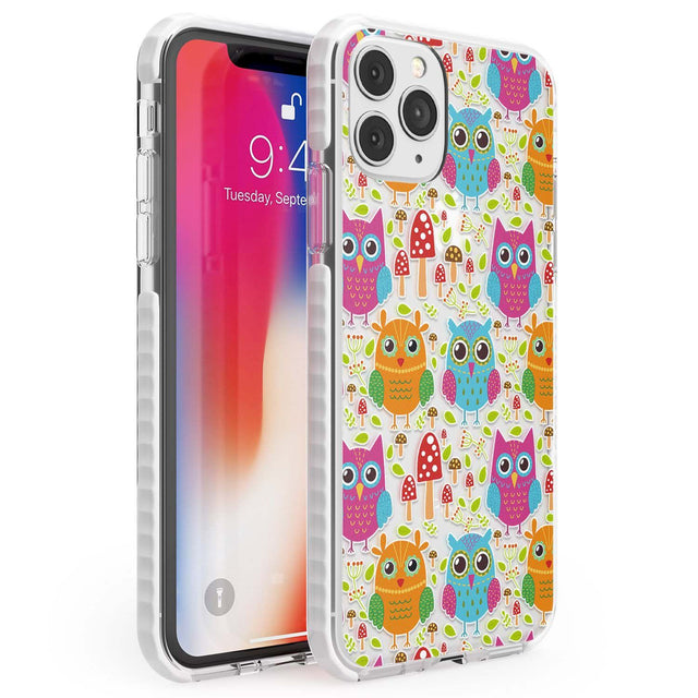 Forrest Owl Clear Pattern Phone Case iPhone 11 Pro Max / Impact Case,iPhone 11 Pro / Impact Case,iPhone 12 Pro / Impact Case,iPhone 12 Pro Max / Impact Case Blanc Space