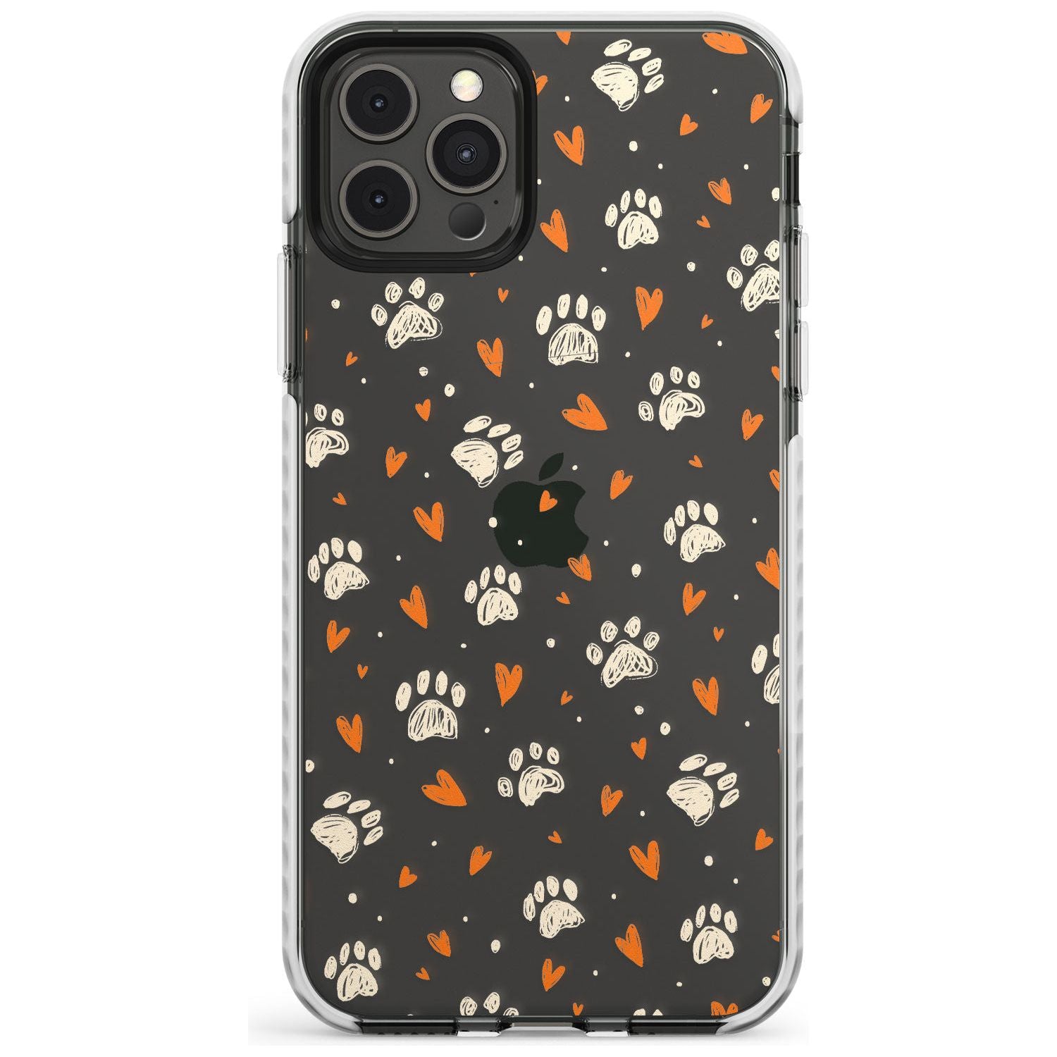 Paws & Hearts Pattern (Clear) Slim TPU Phone Case for iPhone 11 Pro Max