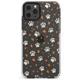 Paws & Hearts Pattern (Clear) Slim TPU Phone Case for iPhone 11 Pro Max