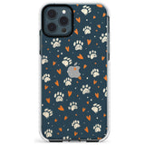 Paws & Hearts Pattern (Clear) Slim TPU Phone Case for iPhone 11 Pro Max