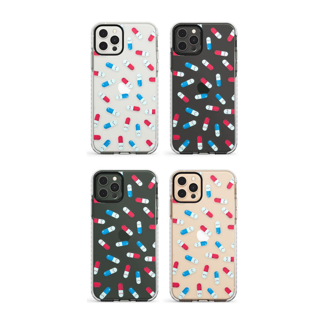 Kawaii Pill Pattern Impact Phone Case for iPhone 11, iphone 12