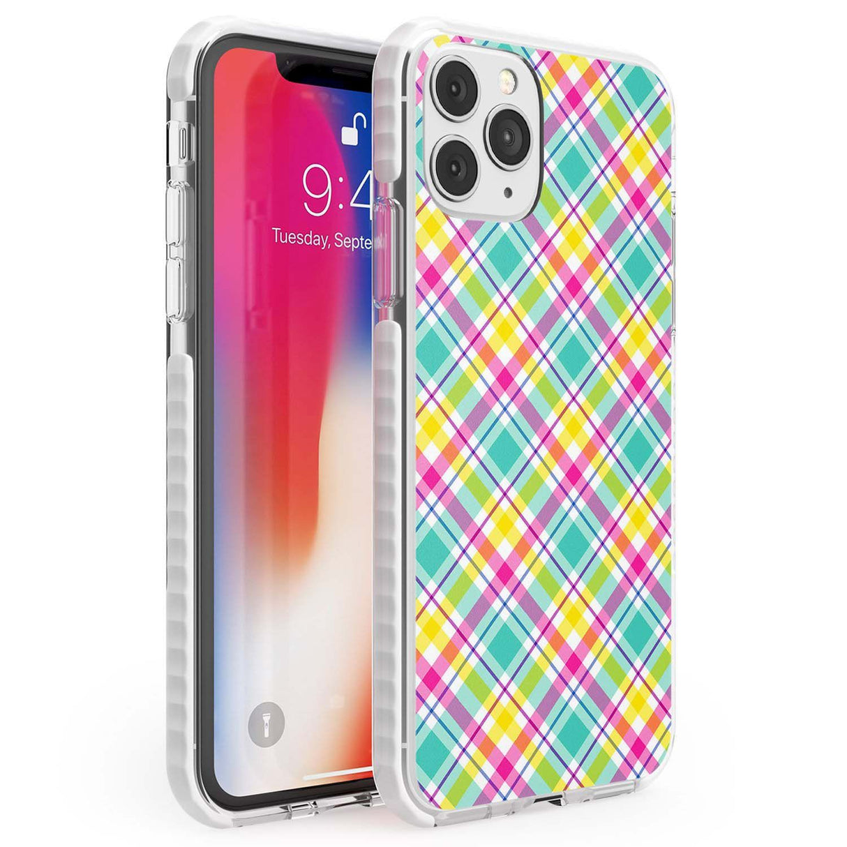 Crosshatch Plaid Phone Case iPhone 11 Pro Max / Impact Case,iPhone 11 Pro / Impact Case,iPhone 12 Pro / Impact Case,iPhone 12 Pro Max / Impact Case Blanc Space