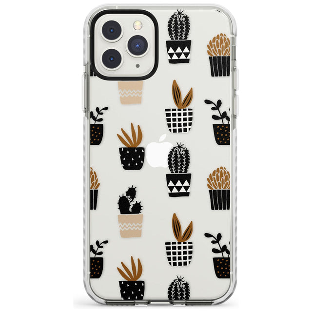 Large Mixed Plants Pattern - Clear Phone Case iPhone 11 Pro Max / Impact Case,iPhone 11 Pro / Impact Case,iPhone 12 Pro / Impact Case,iPhone 12 Pro Max / Impact Case Blanc Space
