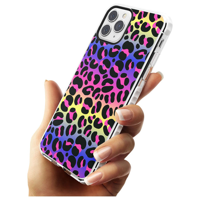 Rainbow Gradient Leopard Print Slim TPU Phone Case for iPhone 11 Pro Max