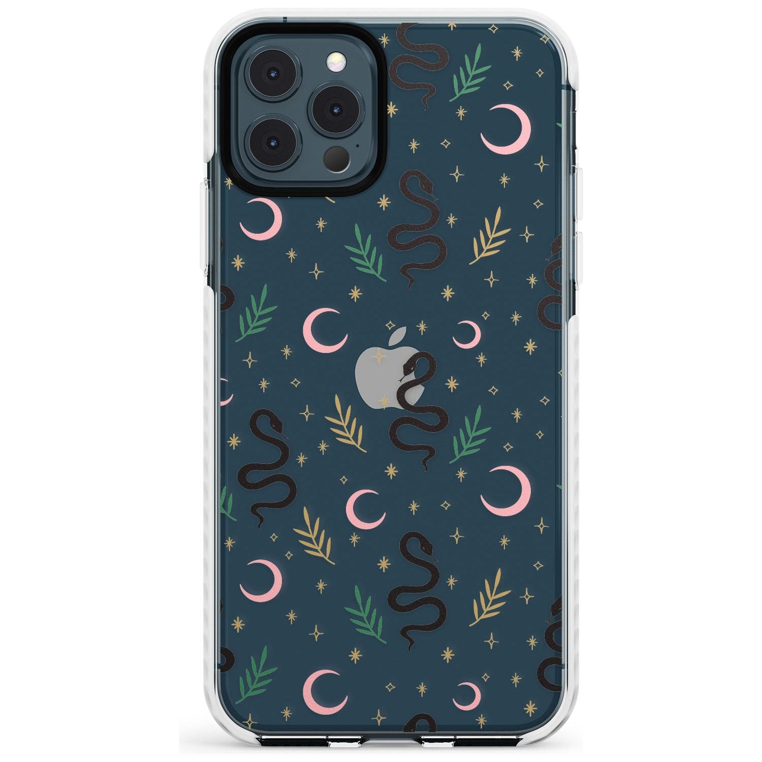 Snake & Moon Pattern (Clear) Slim TPU Phone Case for iPhone 11 Pro Max