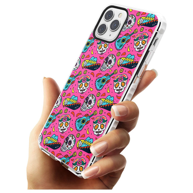 Pink Day of The Dead Pattern Impact Phone Case for iPhone 11 Pro Max