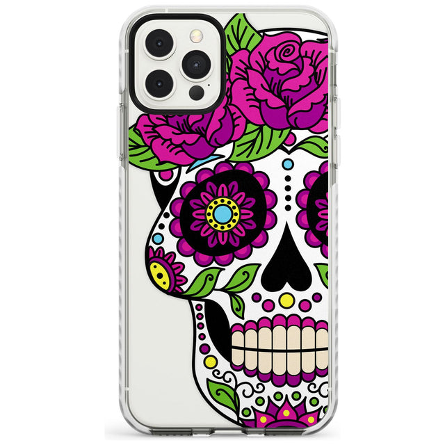 Purple Floral Sugar Skull Impact Phone Case for iPhone 11 Pro Max