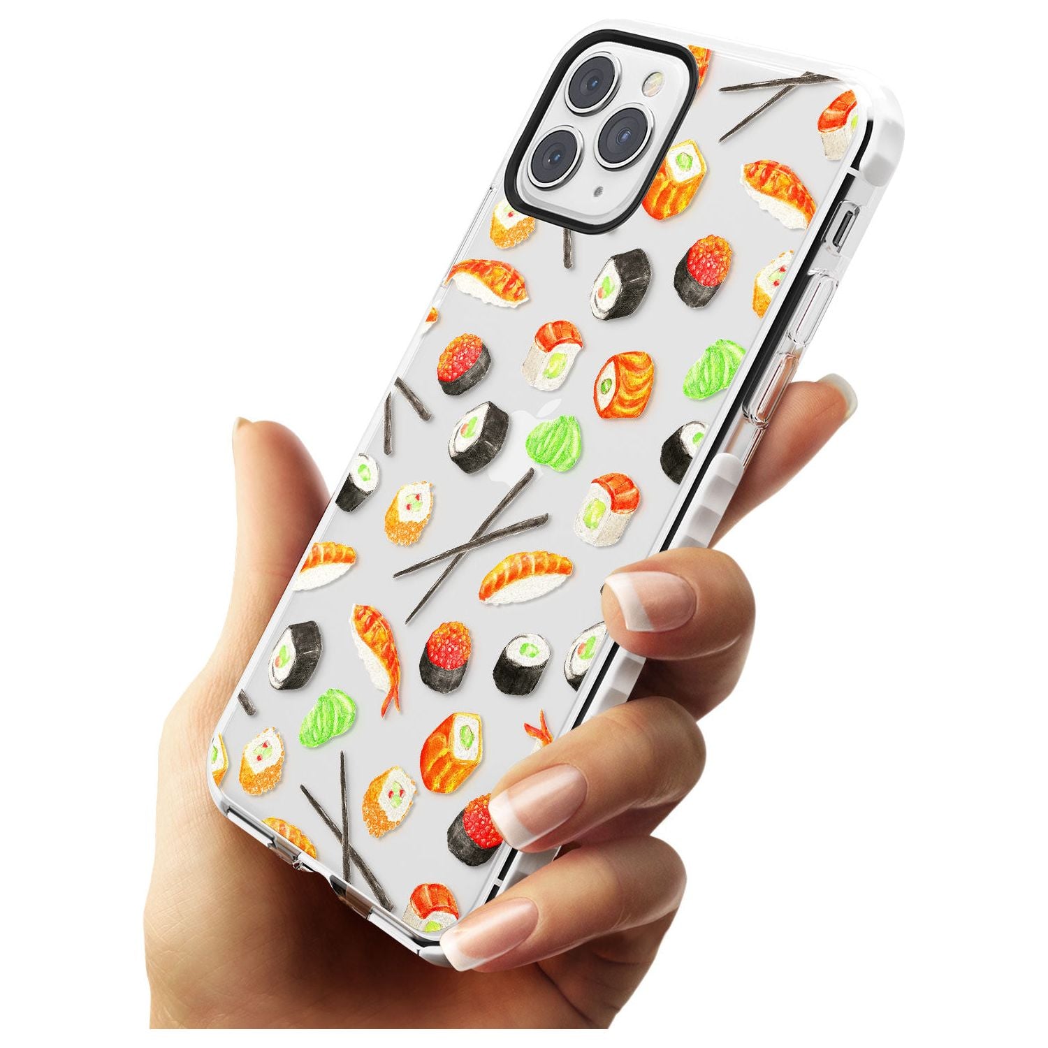 Sushi & Chopsticks Watercolour Pattern Impact Phone Case for iPhone 11 Pro Max