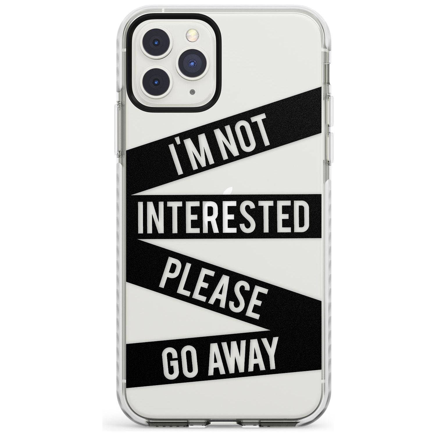Black Stripes I'm Not Interested Impact Phone Case for iPhone 11 Pro Max