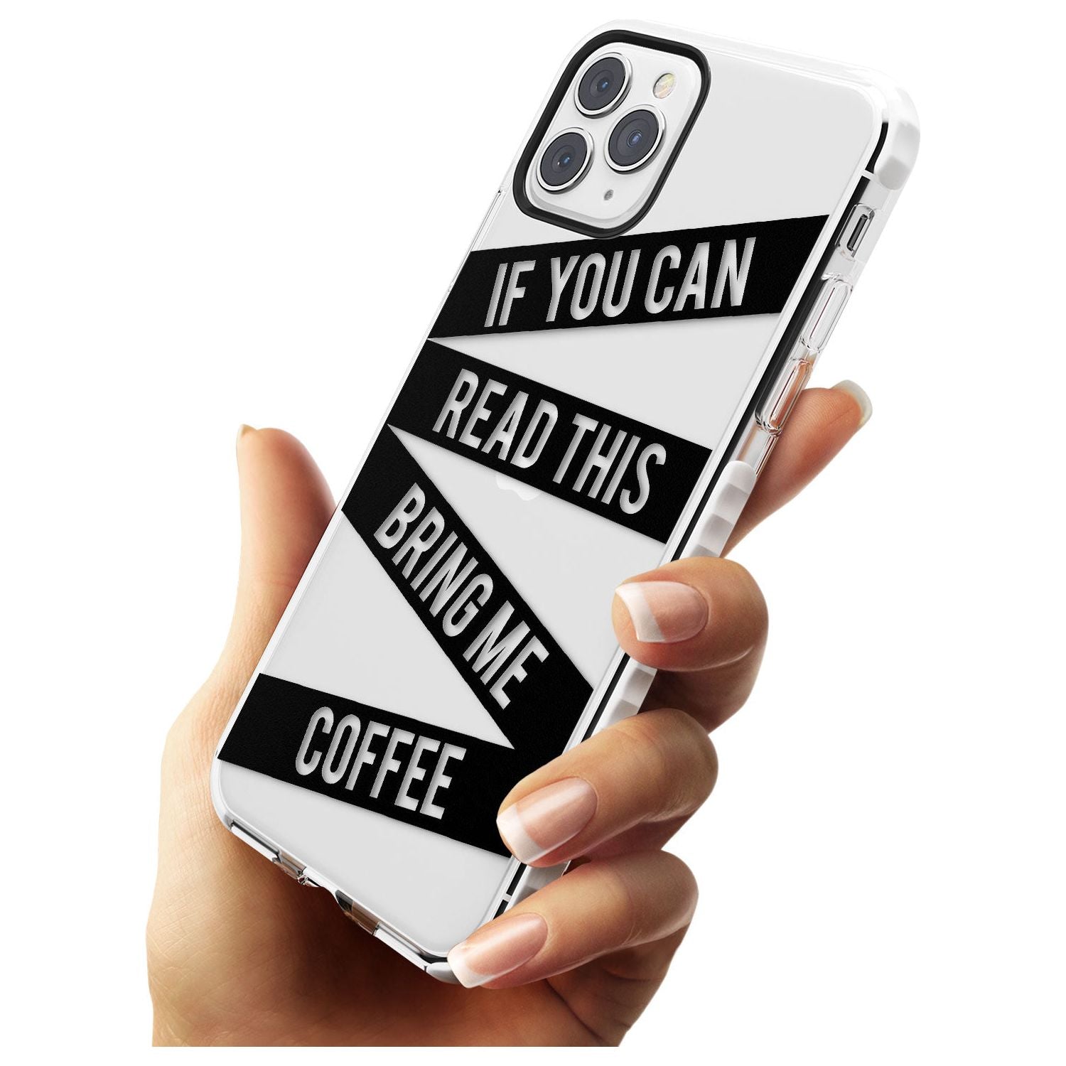 Black Stripes Bring Me Coffee Impact Phone Case for iPhone 11 Pro Max