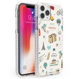 Cute Travel Pattern Cream Phone Case iPhone 11 Pro Max / Impact Case,iPhone 11 Pro / Impact Case,iPhone 12 Pro / Impact Case,iPhone 12 Pro Max / Impact Case Blanc Space