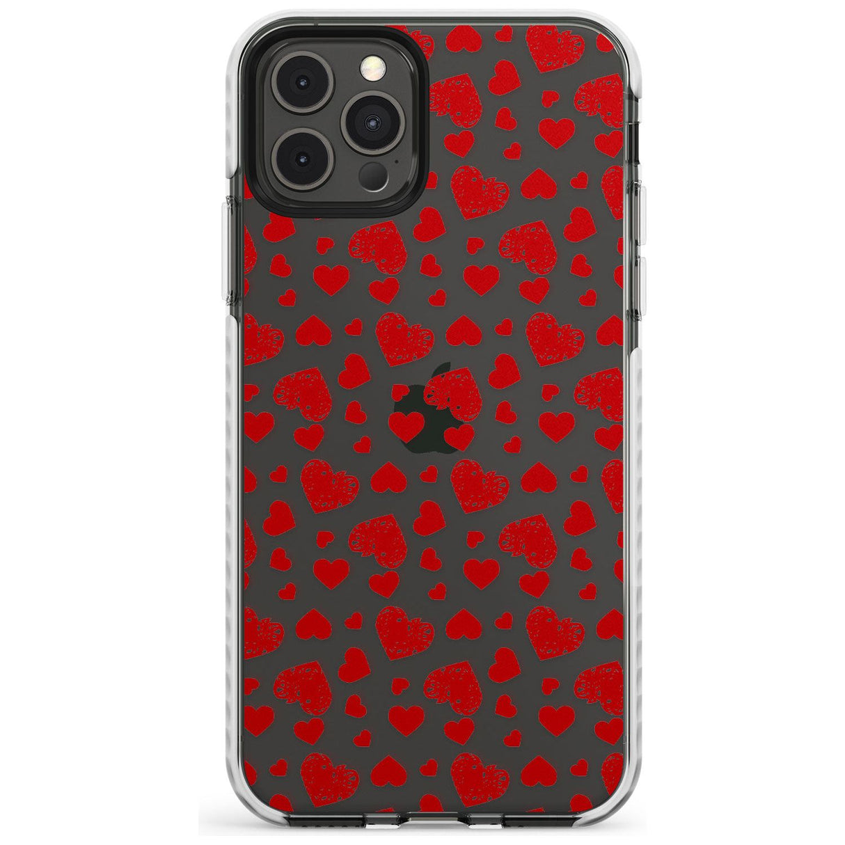 Sketched Heart Pattern Slim TPU Phone Case for iPhone 11 Pro Max