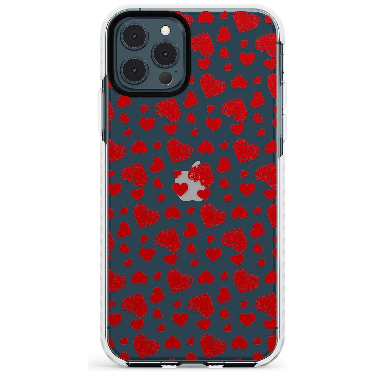 Sketched Heart Pattern Slim TPU Phone Case for iPhone 11 Pro Max