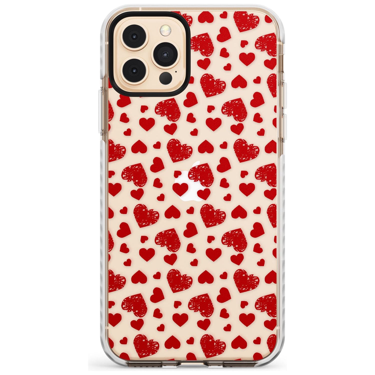 Sketched Heart Pattern Slim TPU Phone Case for iPhone 11 Pro Max