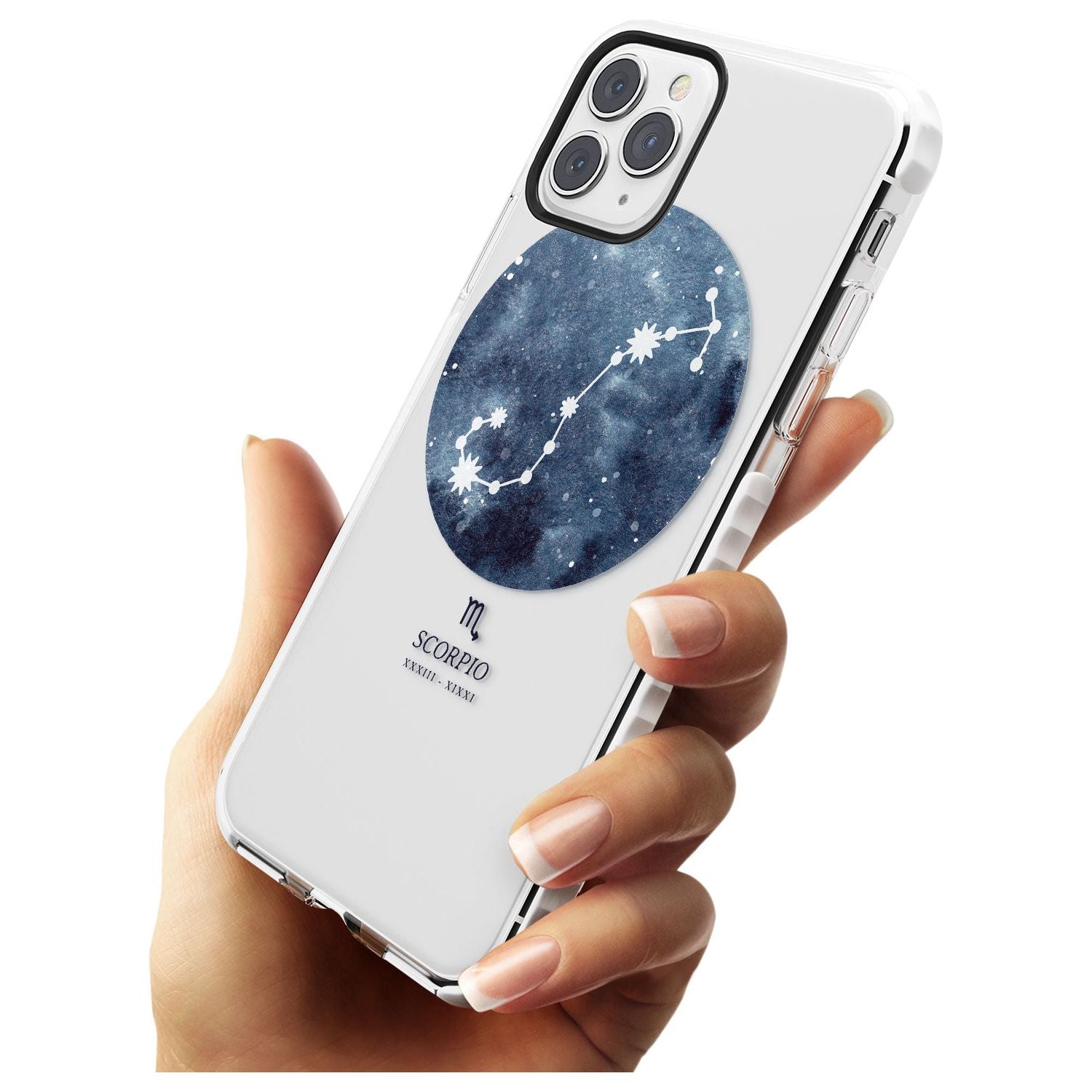 Scorpio Zodiac Transparent Design - Blue Impact Phone Case for iPhone 11 Pro Max