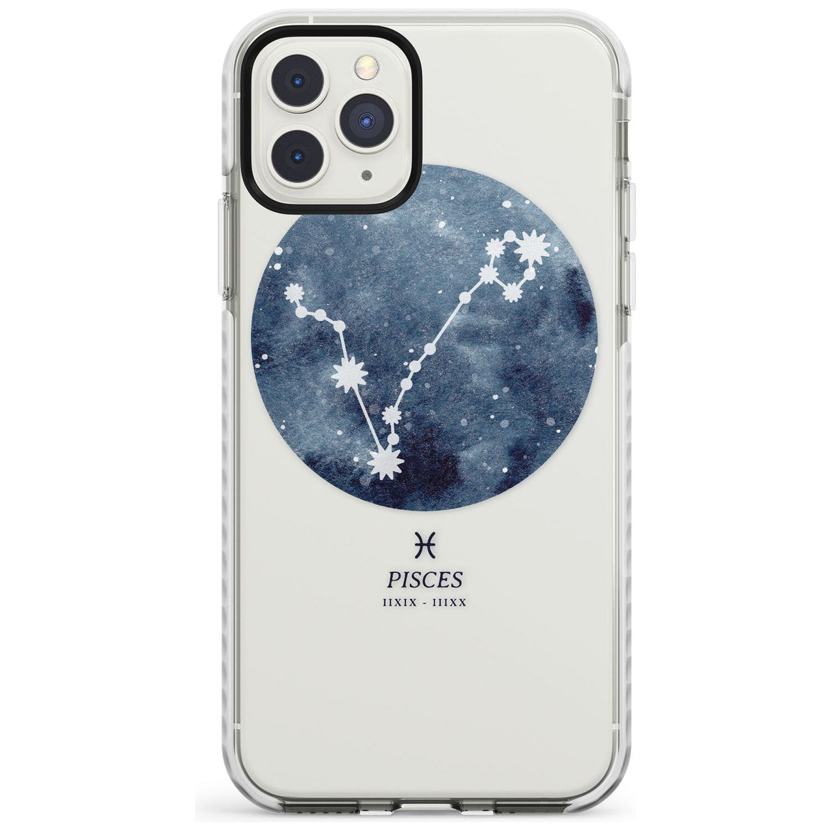 Pisces Zodiac Transparent Design - Blue Impact Phone Case for iPhone 11 Pro Max