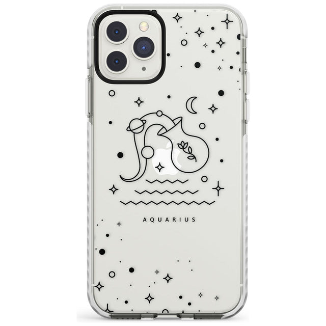 Aquarius Emblem - Transparent Design Impact Phone Case for iPhone 11 Pro Max