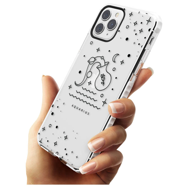 Aquarius Emblem - Transparent Design Impact Phone Case for iPhone 11 Pro Max