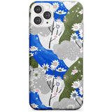 Blue & Grey Daisies Pattern iPhone Case  Slim Case Phone Case - Case Warehouse