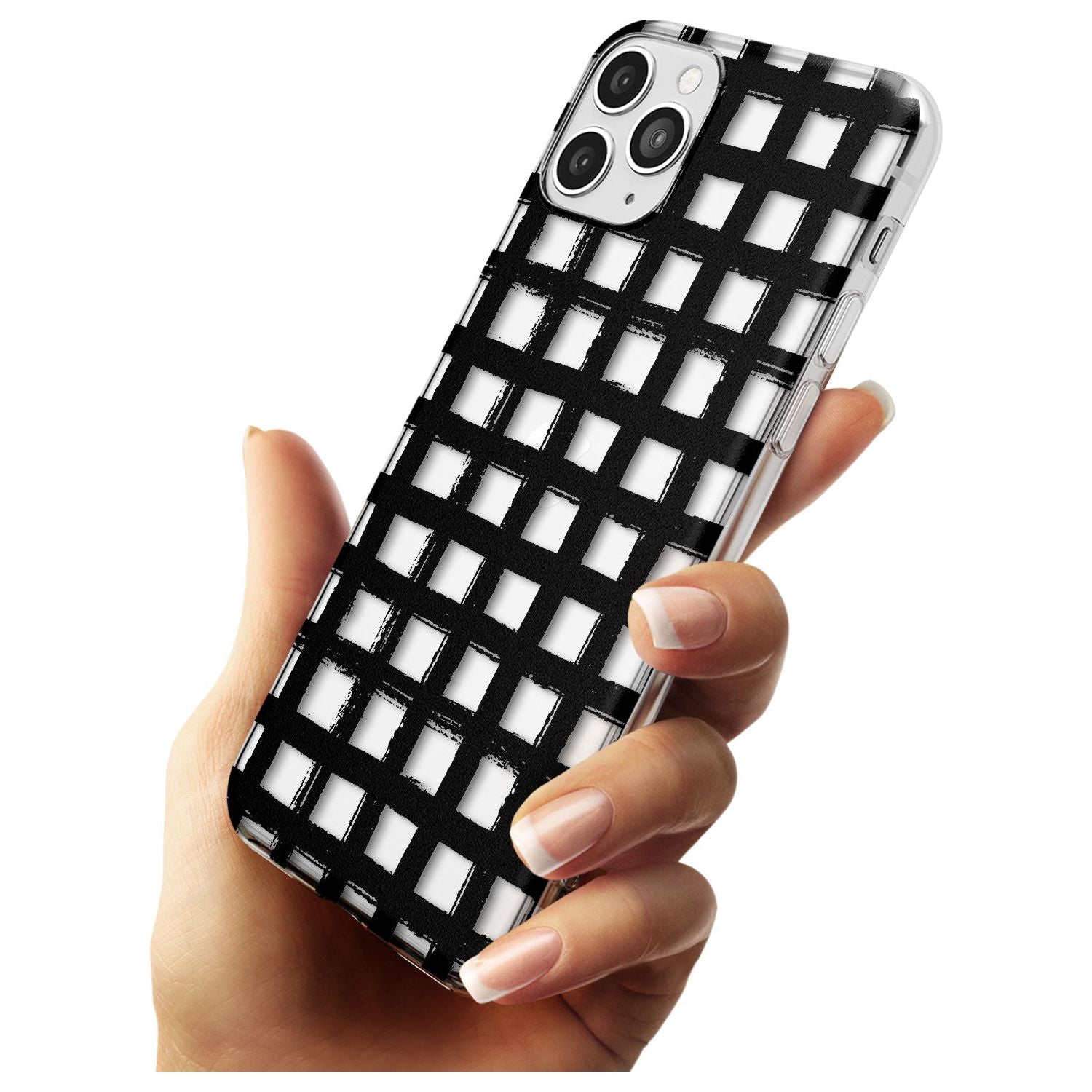 Messy Black Grid - Clear Black Impact Phone Case for iPhone 11 Pro Max