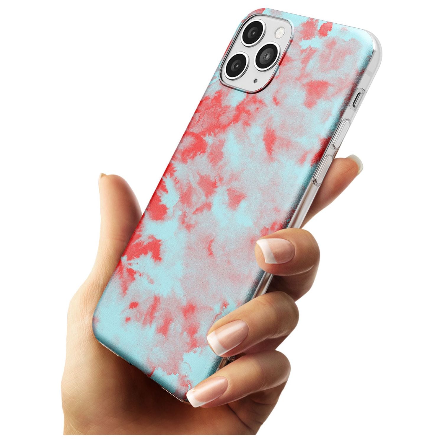 Red & Blue Acid Wash Tie-Dye Pattern Slim TPU Phone Case for iPhone 11 Pro Max