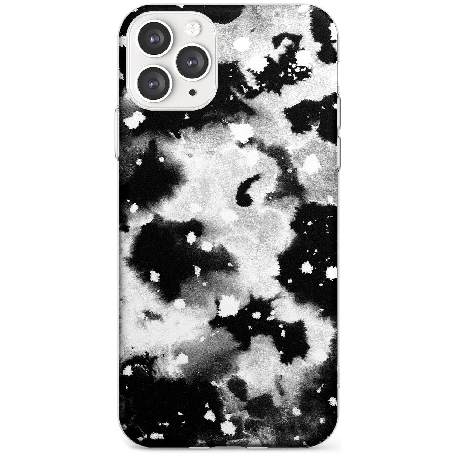 Black & White Acid Wash Tie-Dye Pattern Slim TPU Phone Case for iPhone 11 Pro Max