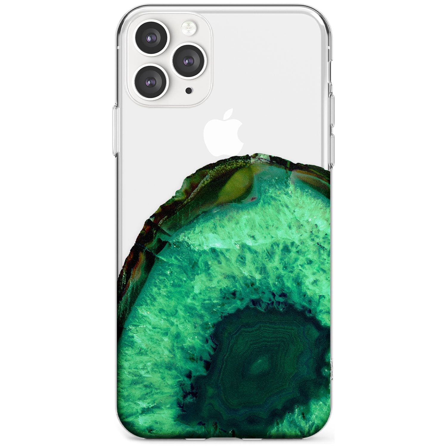 Emerald Green Gemstone Crystal Clear Design Slim TPU Phone Case for iPhone 11 Pro Max